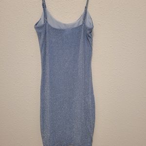 XS Blue sparkly homecoming dress, above knee/mini, lined, LucyInTheSky, notworn